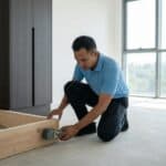 Professional moisture inspection and pest assessment for new built-in carpentry in an HDB BTO flat to prevent booklice and termites.